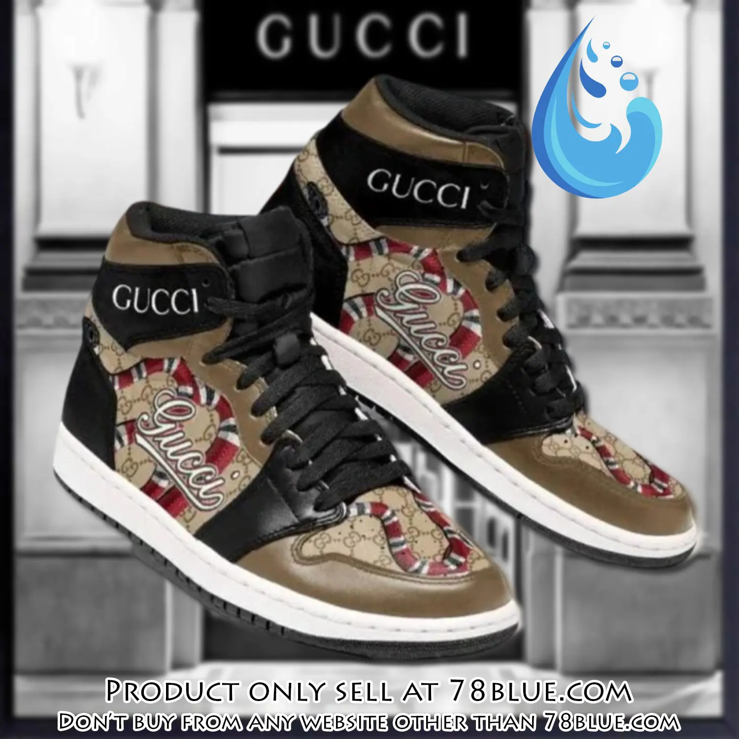 Gucci snake brown high air jordan sneaker shoes 78b5117638